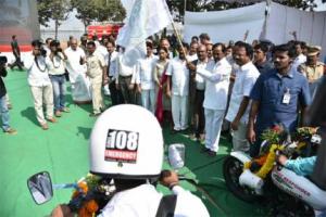 Hon’ble Chief Minister Telangana Sri. K Chandrashekar Rao Launched 200 Drop Back Ambulances and 50 bike Ambulances on 17th January 2018