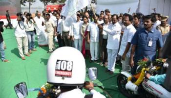 Hon’ble Chief Minister Telangana Sri. K Chandrashekar Rao Launched 200 Drop Back Ambulances and 50 bike Ambulances on 17th January 2018